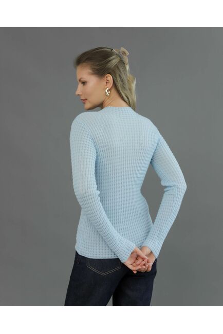 Джемпер из шерсти мериноса тонкой вязки голубой от byME 