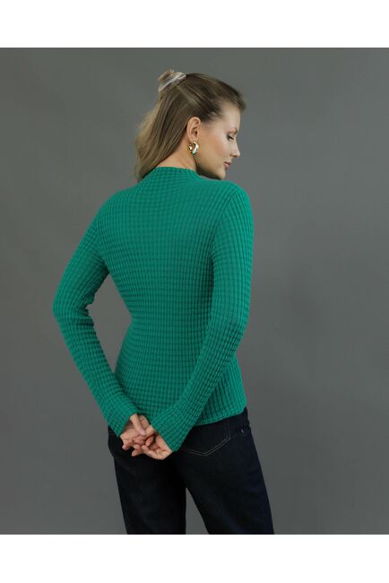 Джемпер из шерсти мериноса тонкой вязки зеленый от byME 