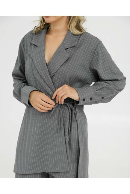 Жакет серый в полоску  - 125030 от LW 