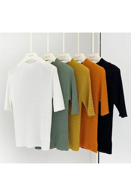 Джемпер из шерсти мериноса тонкой вязки молочный от byME 