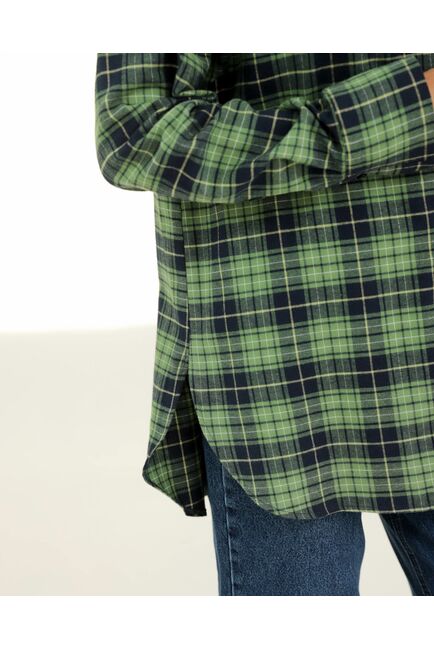 Рубашка хлопковая зеленая клетка 8923 от byME 