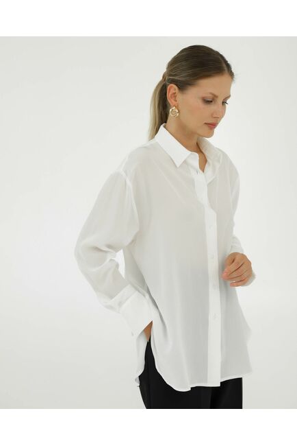 Рубашка шелковая белая 8924 от byME 