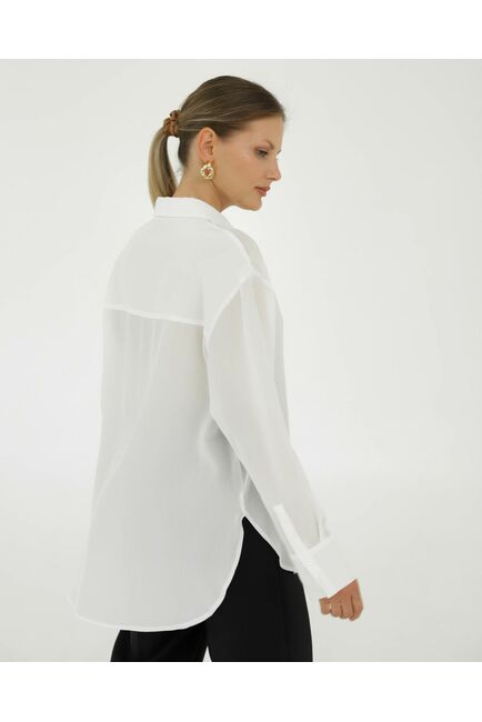 Рубашка шелковая белая 8924 от byME 
