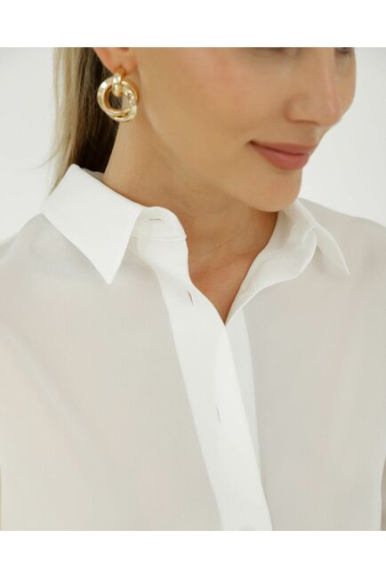 Рубашка шелковая белая 8924 от byME 