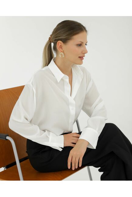 Рубашка шелковая белая 8924 от byME 