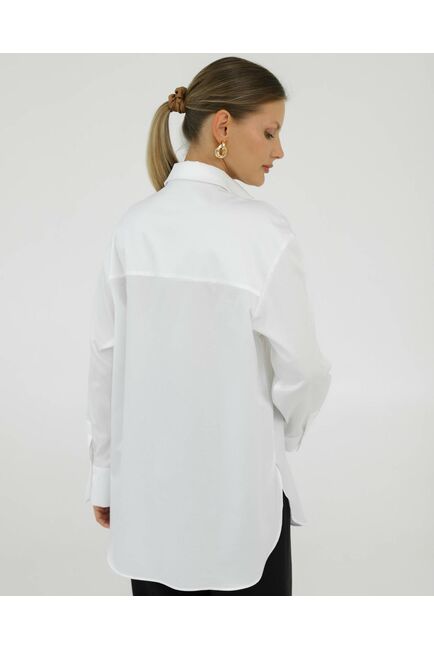 Рубашка хлопковая белая с манишкой 8932 от byME 