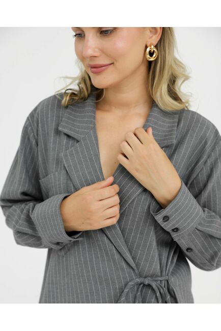 Жакет серый в полоску  - 125030 от LW 
