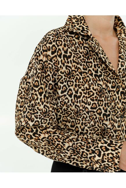 Рубашка шелковая принт леопард 8898 от byME 