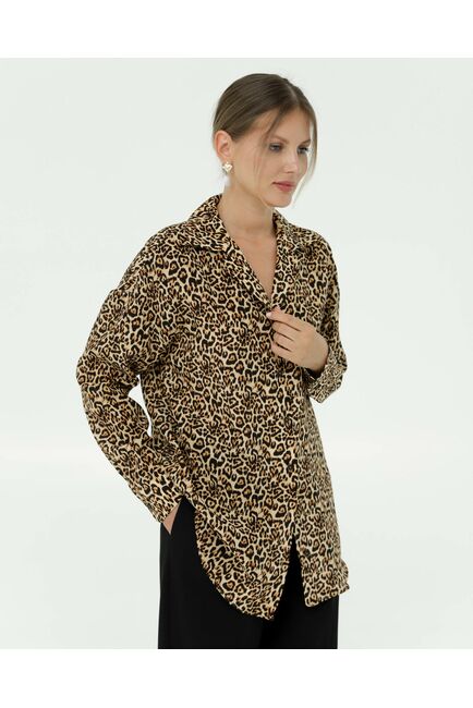 Рубашка шелковая принт леопард 8898 от byME 