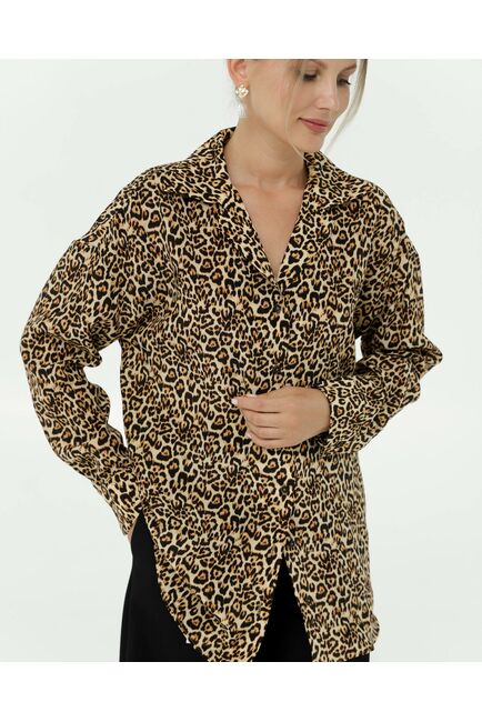 Рубашка шелковая принт леопард 8898 от byME 