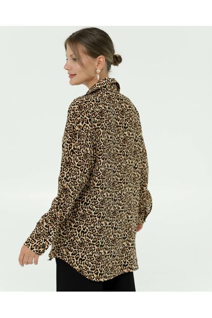 Рубашка шелковая принт леопард 8898 от byME 