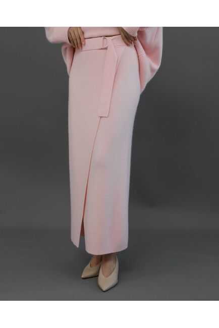 Юбка из шерсти с ангорой в розовом цвете от byME 