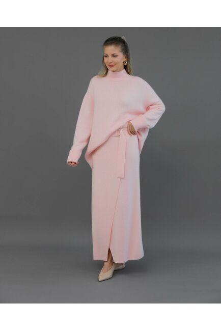 Юбка из шерсти с ангорой в розовом цвете от byME 