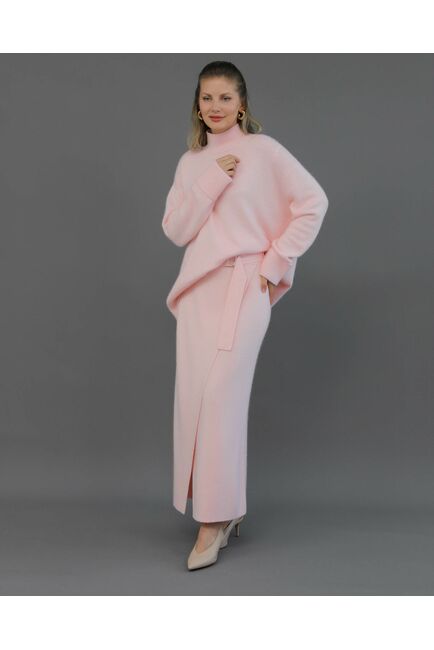 Юбка из шерсти с ангорой в розовом цвете от byME 