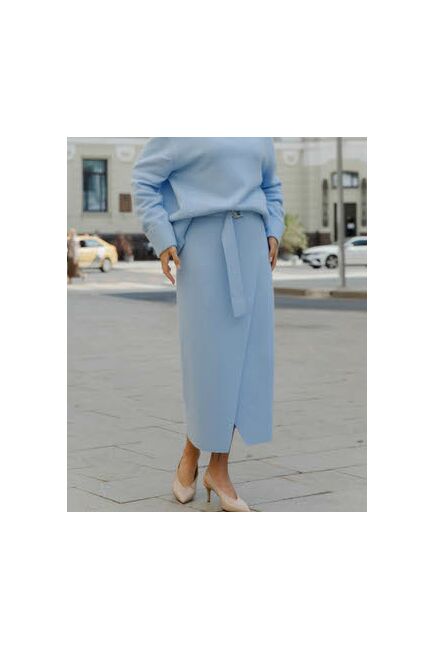 Юбка из шерсти с ангорой в голубом цвете от byME 