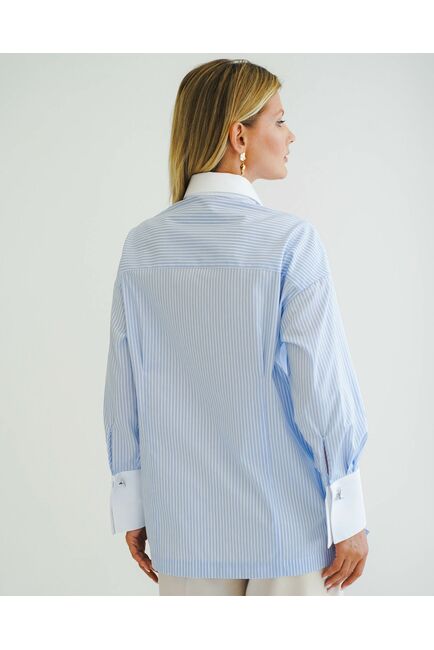Женская рубашка в голубую полоску - 8498N от byME 