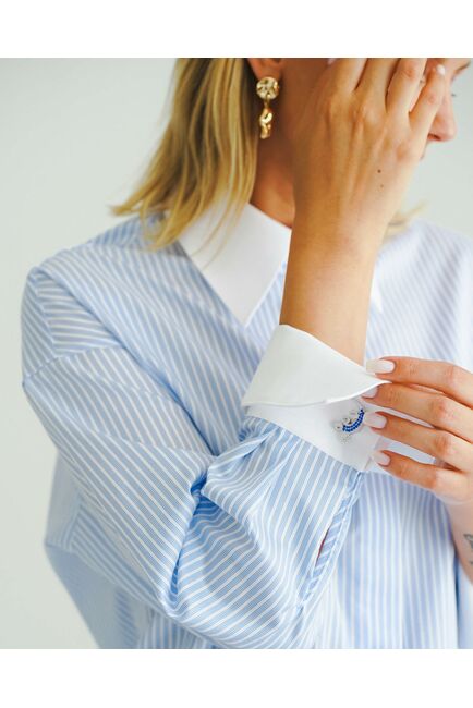 Женская рубашка в голубую полоску - 8498N от byME 