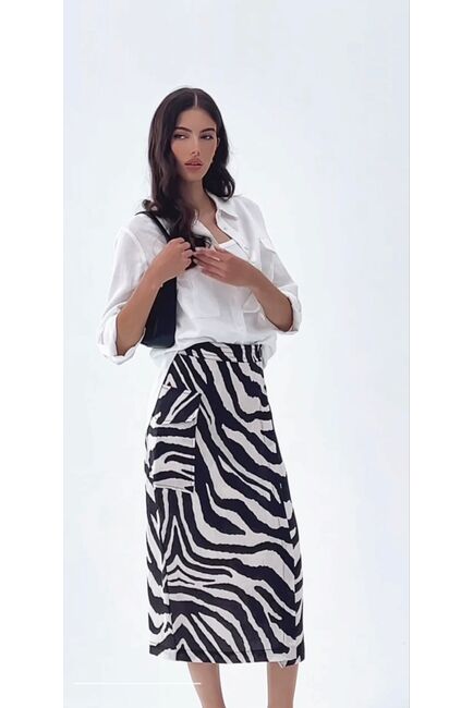 Юбка изо льна принт зебра от LW 