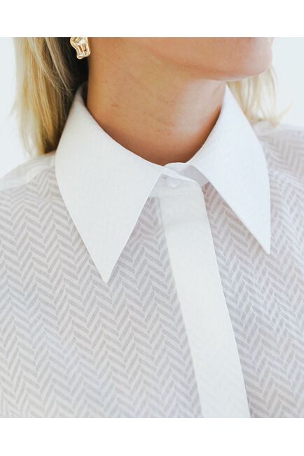 Женская рубашка  белая с пышным рукавом   - 8599 от byME 