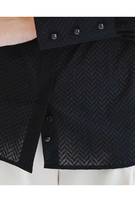 Женская рубашка с супатной застежкой черная - 8598 от byME 