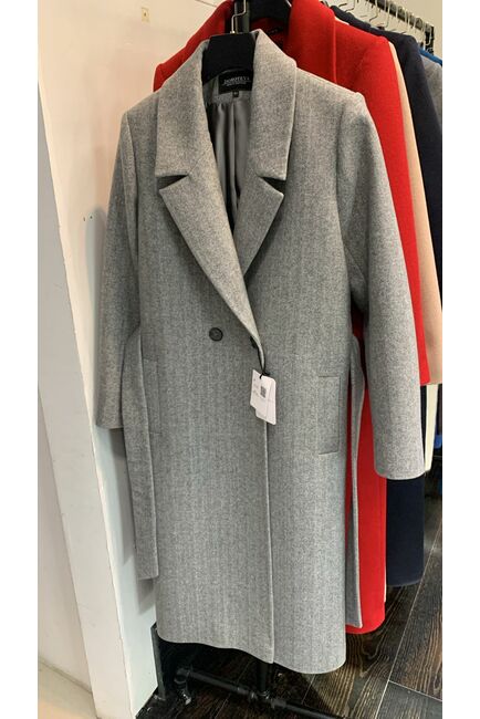 Пальто A2000 Sivas елочка Белый/Серый от Doroteya 