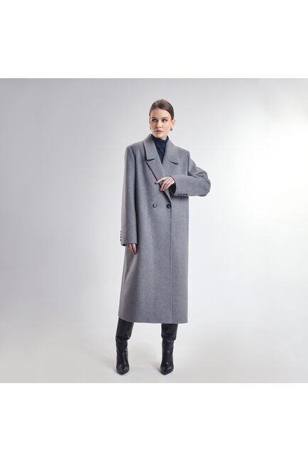 Пальто A2000 Sivas елочка Белый/Серый от Doroteya 