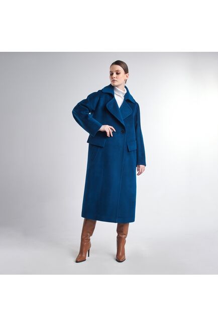 Пальто S084 Ворс Lux Sury цвет джинс от Doroteya 