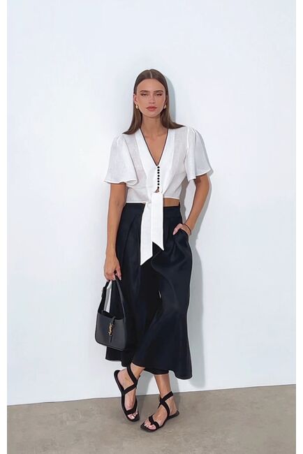 Льняная блуза белая от LW 