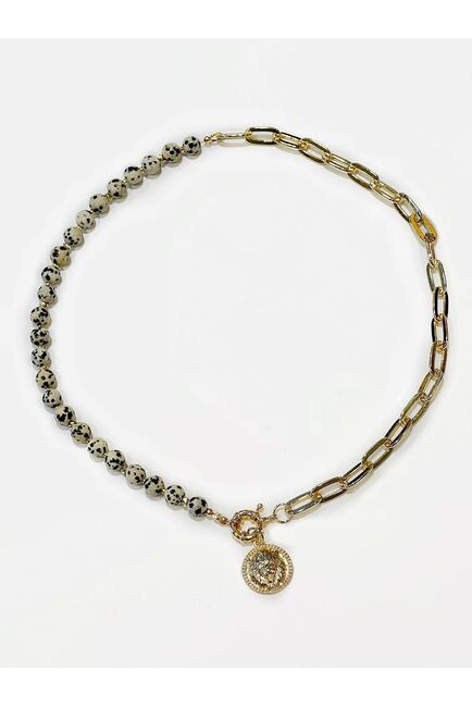 Колье из далматиновой яшмы - S00139 от  