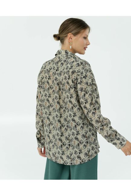 Рубашка шелковая принт рептилия 8907 от byME 
