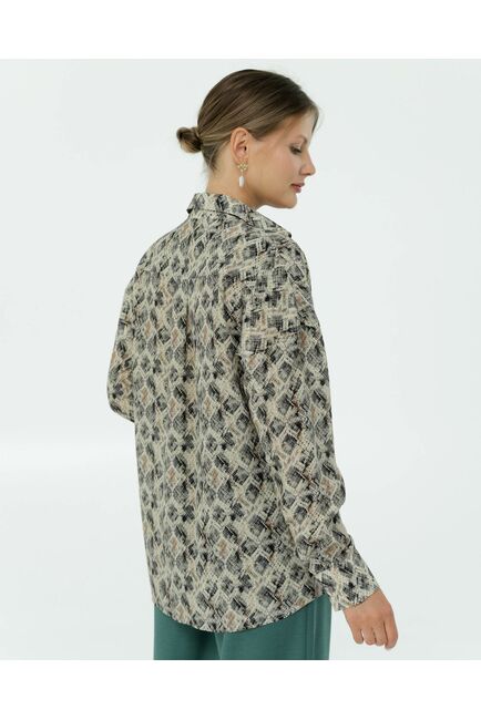 Рубашка шелковая принт рептилия 8907 от byME 
