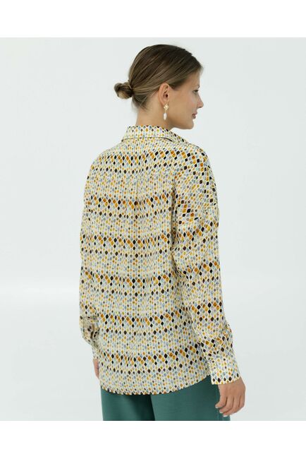Рубашка шелковая с принтом витраж 8908 от byME 