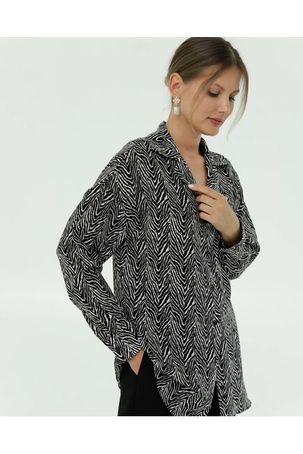 Рубашка шелковая принт зебра 8897 от byME 