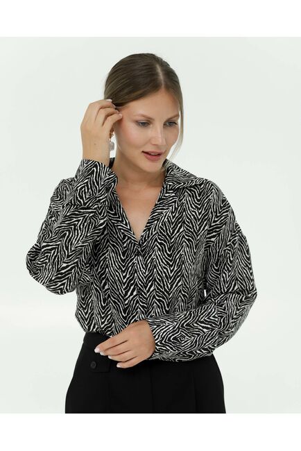 Рубашка шелковая принт зебра 8897 от byME 