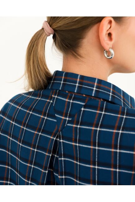 Рубашка хлопковая синяя в клетку 8934 от byME 