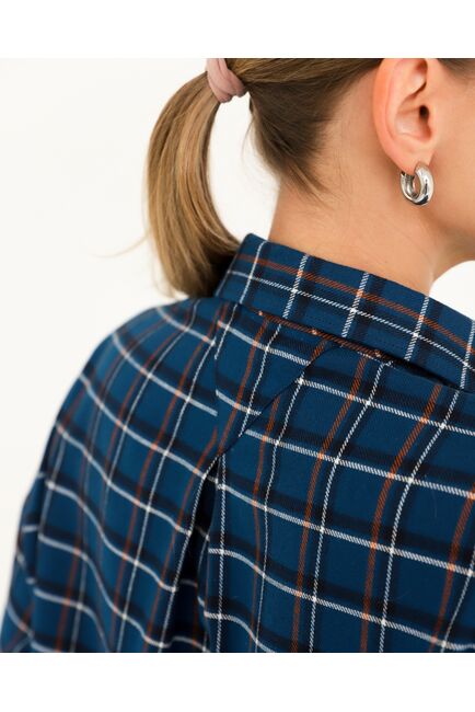 Рубашка хлопковая синяя в клетку 8934 от byME 