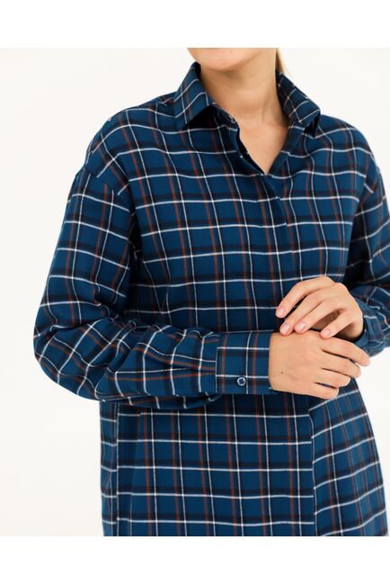 Рубашка хлопковая синяя в клетку 8934 от byME 