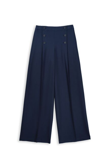 Брюки женские с высокой посадкой темно-синие от ByME 