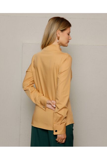 Женская рубашка под запонку воротник стойка - 8647 от byME 