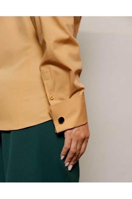 Женская рубашка под запонку воротник стойка - 8647 от byME 