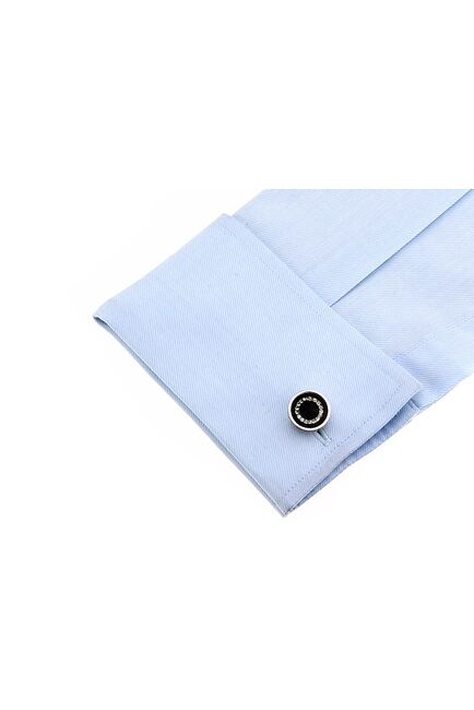 Запонки круглые черные с кристаллами - 164431 от  