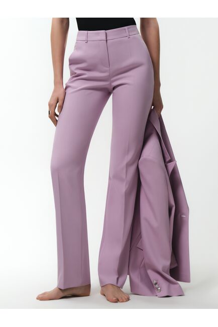 Классические брюки на средней посадке розовые от byME 
