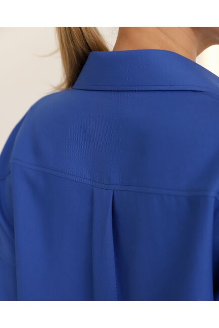 Рубашка бамбуковая синяя оверсайз - 8948 от byME 