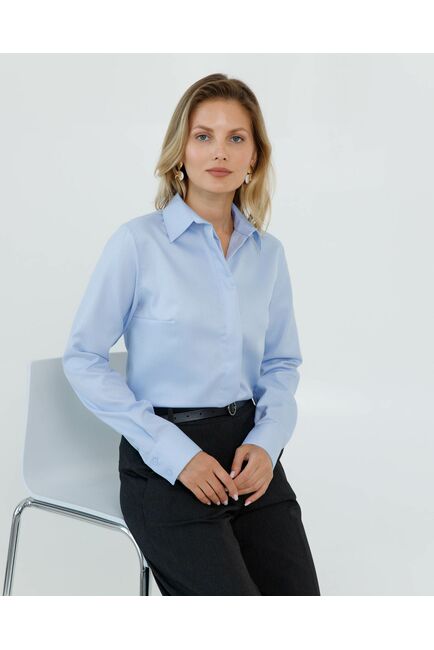 Женская рубашка под пуговицы с ребристой фактуры - 8664 от byME 