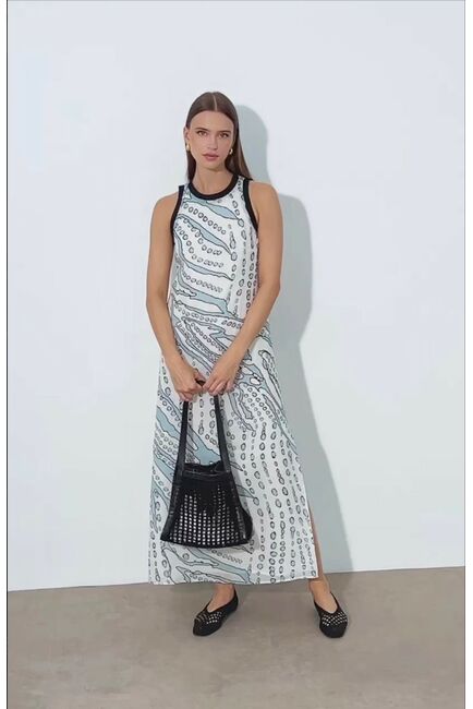 Женское платье из крапивы с принтом Aqua-025263 от LW 