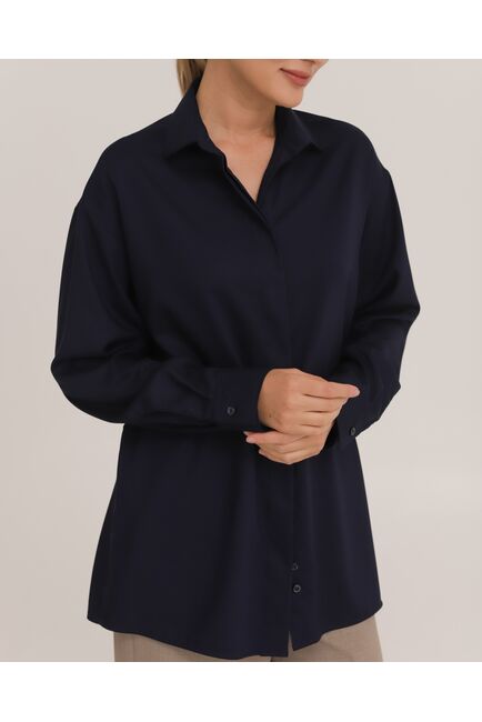 Рубашка из бамбука синяя - 8952 от byME 