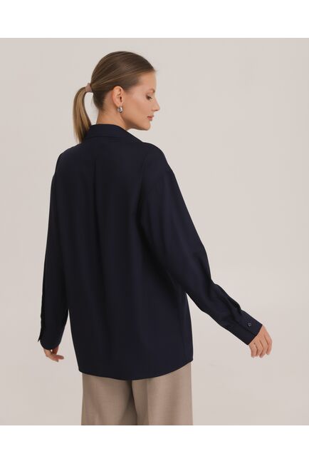 Рубашка из бамбука синяя - 8952 от byME 