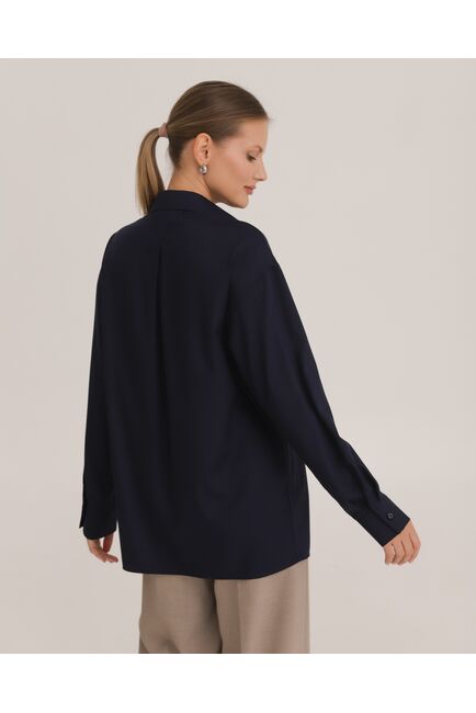 Рубашка из бамбука синяя - 8952 от byME 