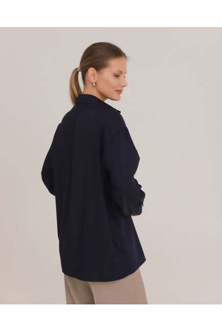 Рубашка из бамбука синяя - 8952 от byME 