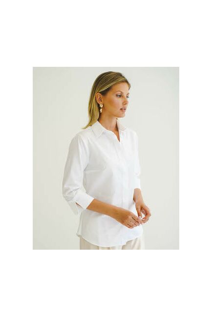 Женская рубашка с рукавом 3/4 белая - 8514 от byME 